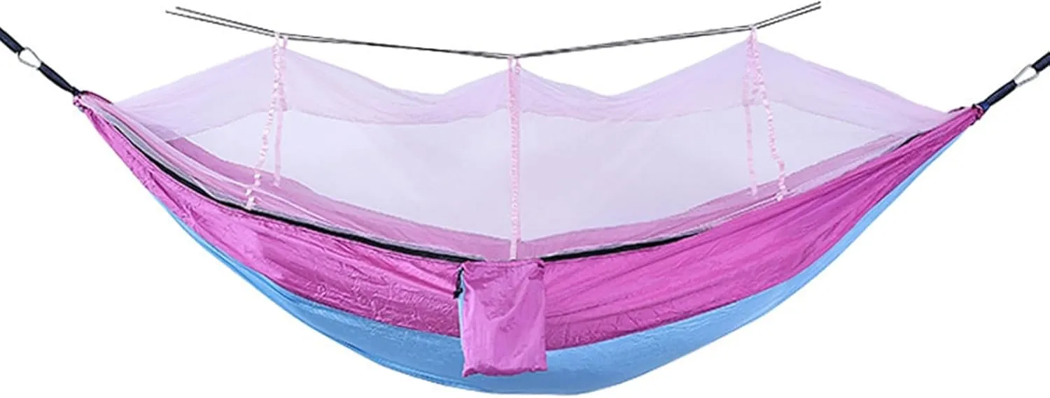 Camping Hammock Outdoor Relaxation Ultralight Travel with Mosquito-Proof Net Perfect for Summer Leisure Activities E