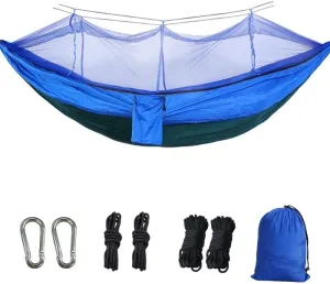 Camping Hammock Tent with Mosquito Net, Portable Hammock, Dark Green   Royal Blue, Nylon