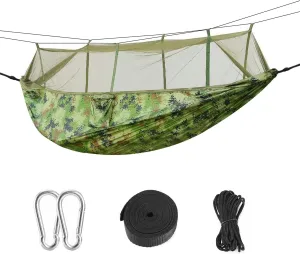 Camping Hammock with Carry Bag, for Hiking, Backpacking, Travel, Beach, Backyard, Garden(102" Lx 55" W). (Camouflage)