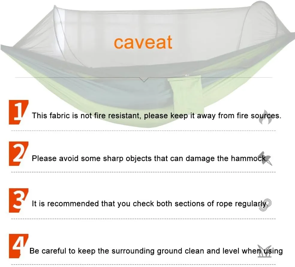 Camping Hammock,travel Hammock,Automatic Quick-open with Mosquito Net, Nylon Fabric, Suitable for Camping, Camping and Beach Scenarios.(Light blue)