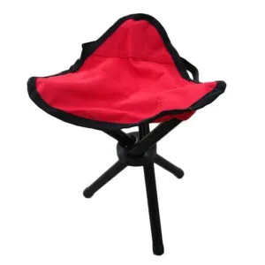 Camping Hiking Fishing Picnic Foldable Stool Tripod Chair - Red