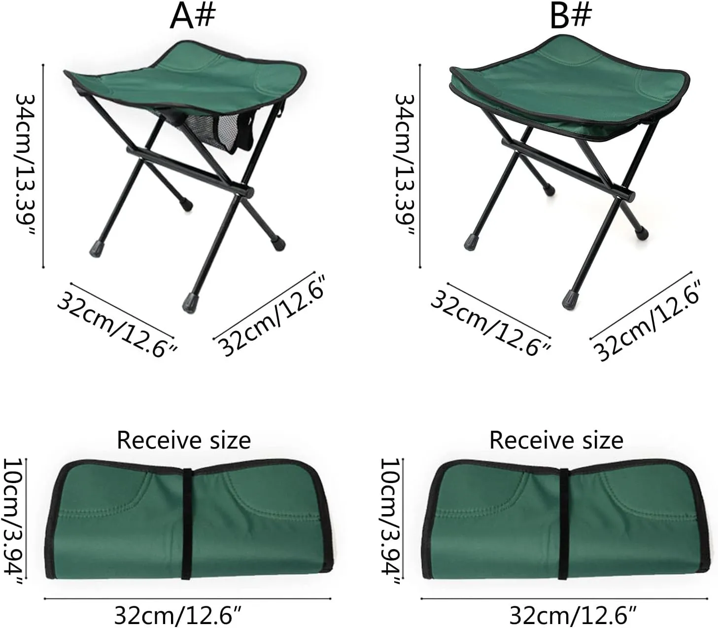 Camping Stool 13.3inches Portable Folding Stool for Outdoor Walking Hiking Fishing 661 LBS Capacity with Carry Bag