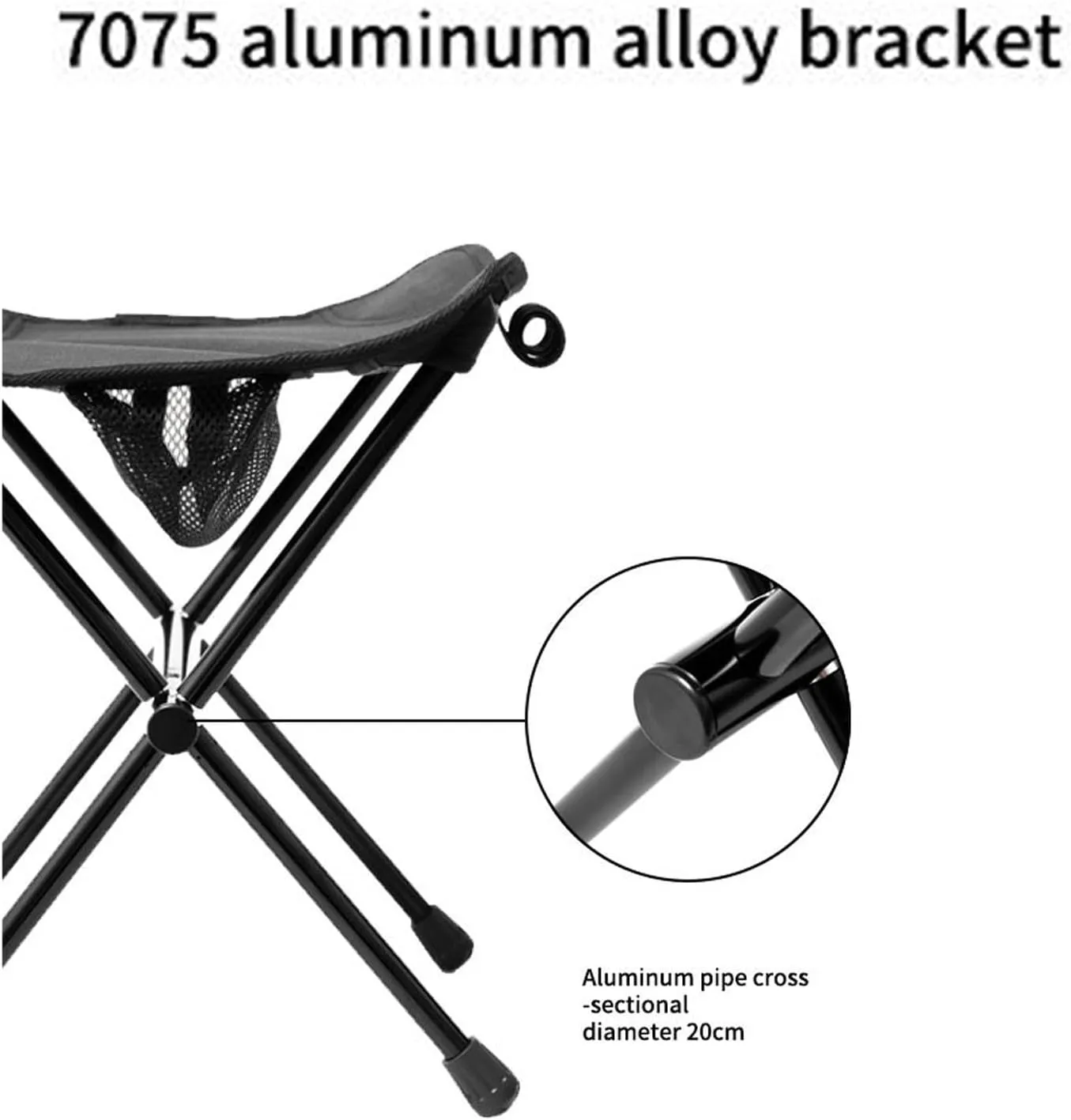 Camping Stool 13.3inches Portable Folding Stool for Outdoor Walking Hiking Fishing 661 LBS Capacity with Carry Bag