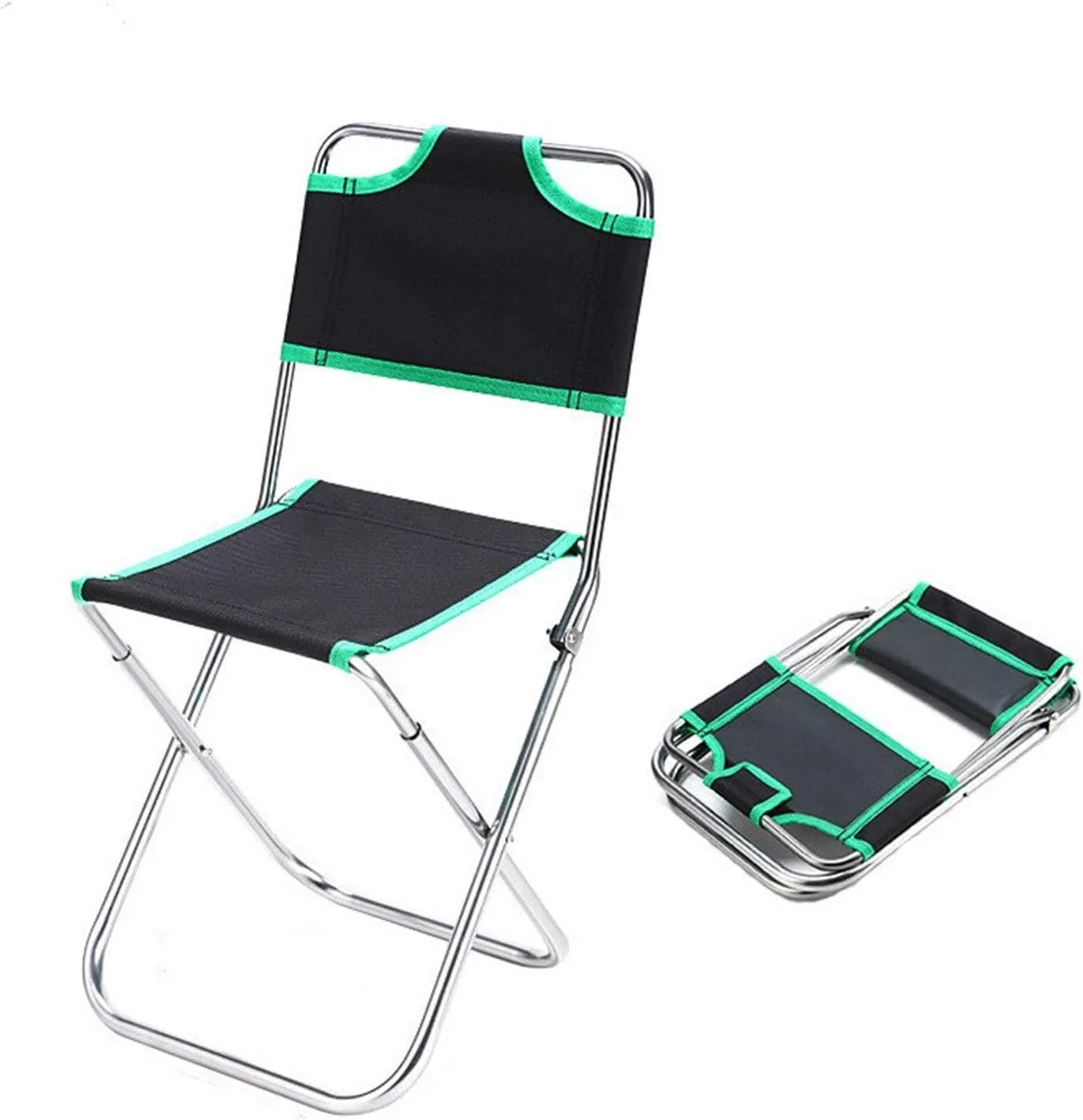 Camping Stool, Small Folding Chair, The Outdoor Multifunctional Folding Stool Backrest Fishing Chair Aluminum Patio Furniture Travel Picnic Camping (Color : Dark Gray)
