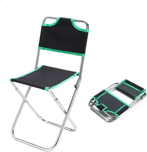 Camping Stool, Small Folding Chair, The Outdoor Multifunctional Folding Stool Backrest Fishing Chair Aluminum Patio Furniture Travel Picnic Camping (Color : Dark Gray)