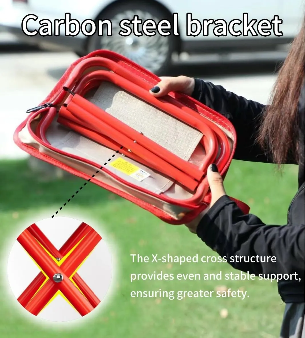 Camping Stool Small Portable Mini Chair Foldable Lightweight Travel Seat Portable Pocket Handbag Stool for Walking Hiking Fishing Picnic Barbecue (Black)