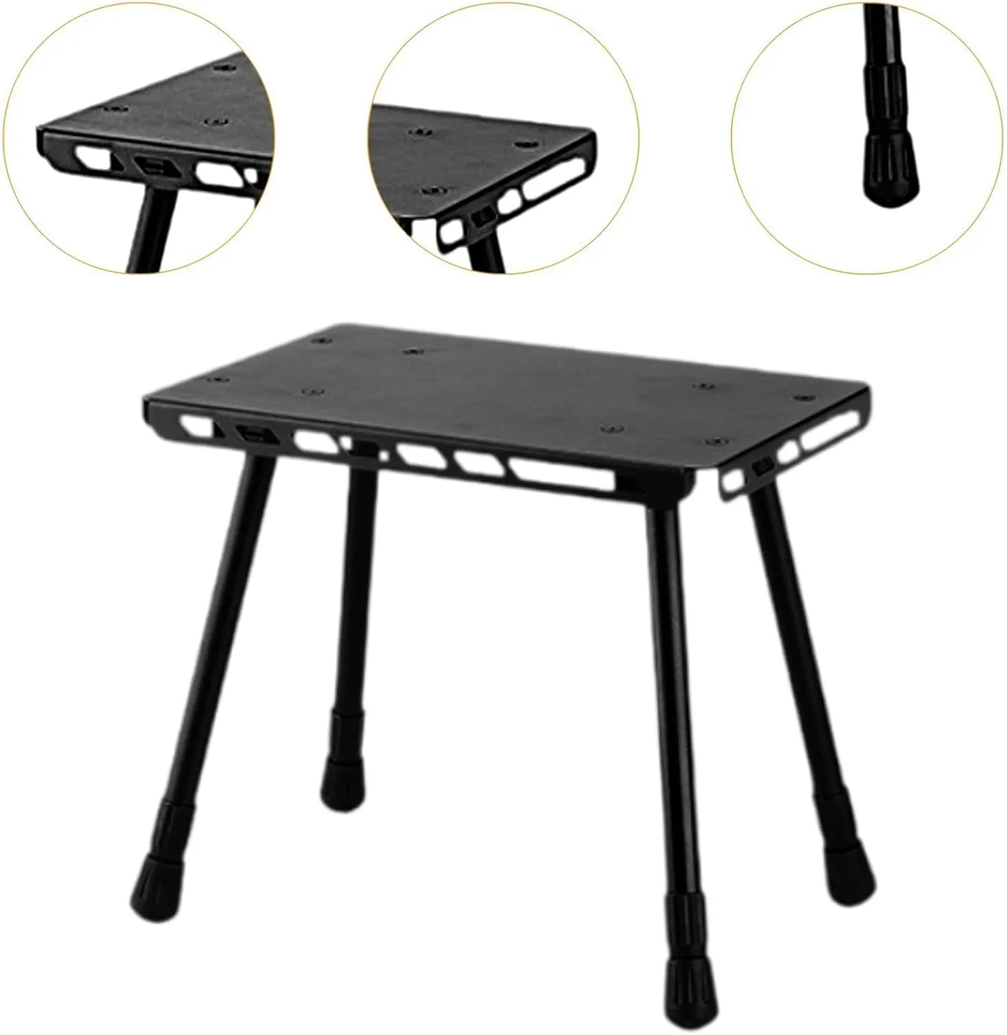 Camping Table Picnic Table Ultralight Compact Mini Small Chair Portable Stool for Patio, Fishing, Garden, Backpacking, BBQ, Black