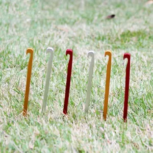 Camping Tent Stakes,10 Pcs 16cm Aluminum Alloy Tent Pegs Heavy Duty Hammock Camping Garden Stakes Ground Nail (Color : Blu) (Color : Blu) (Color : Blu)