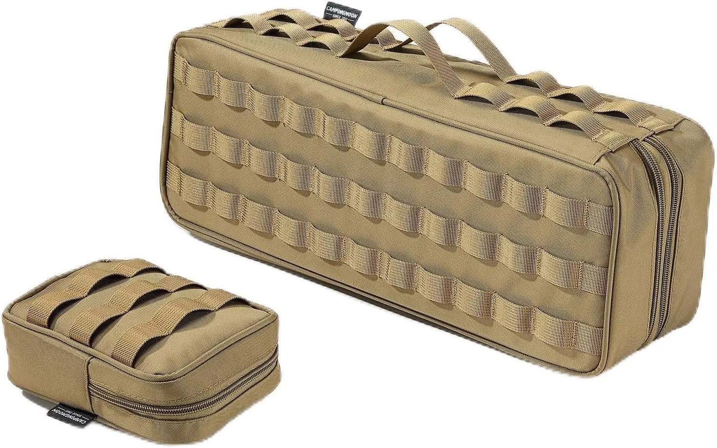 CAMPINGMOON Tactical Admin Molle Pouch Military Camping Tool Bag Storage Case for Peg Hammer Lantern Coyote BG-40