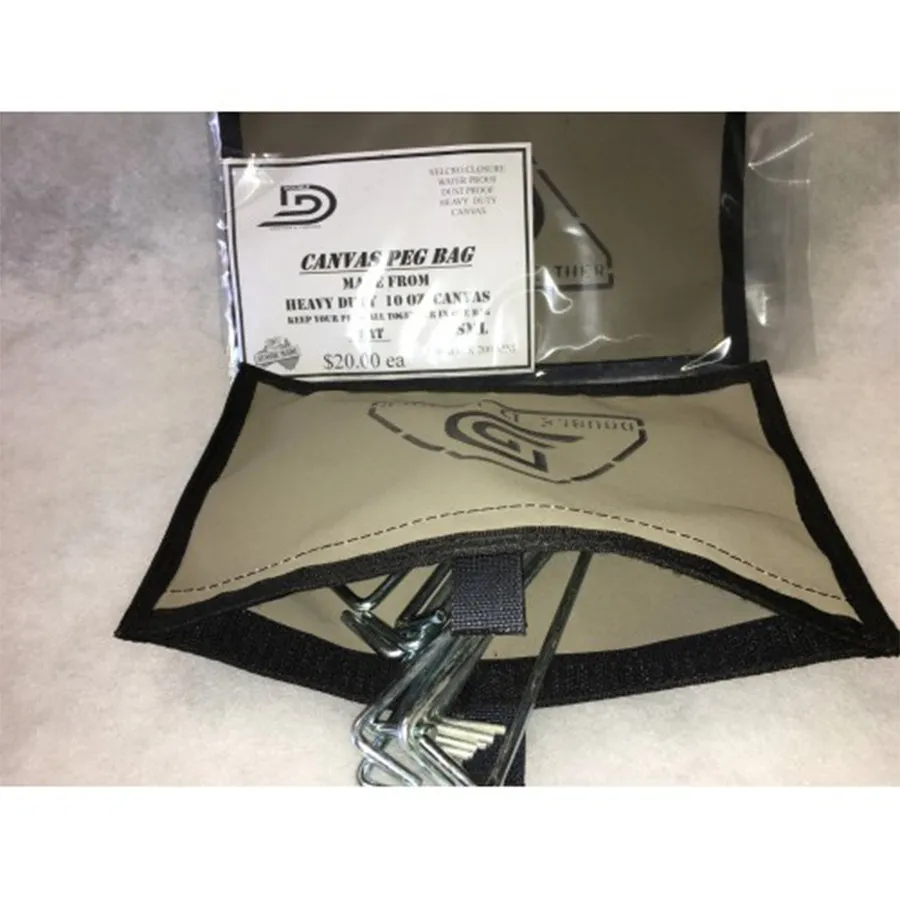 Canvas Tent Peg Bag, Heavy Duty 10 Oz Canvas