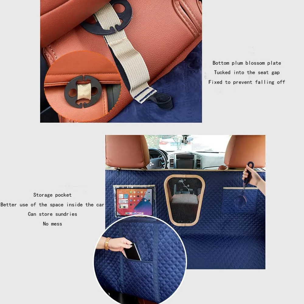 Car Pet Seat Cover for Nissan Durable Dog Travel Hammock Scratchproof Back Seat Pet Cover Easy Clean Dog Seat Mat with Pocket,Brown