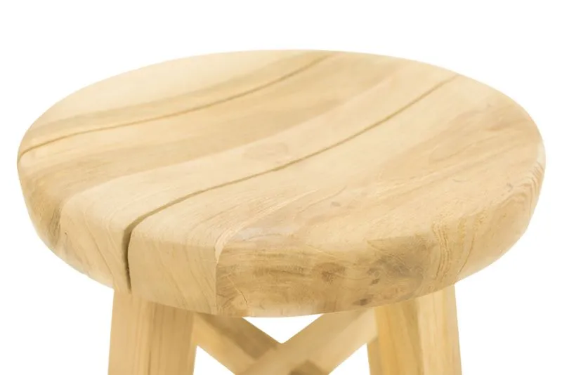 Cara Round Outdoor Teak Stool
