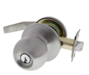 Carbine Australia Classroom set - knob outside Locks / Unlocks, 60/70mm Backset Lever C4 Keyed to Differ Satin Stainless Steel