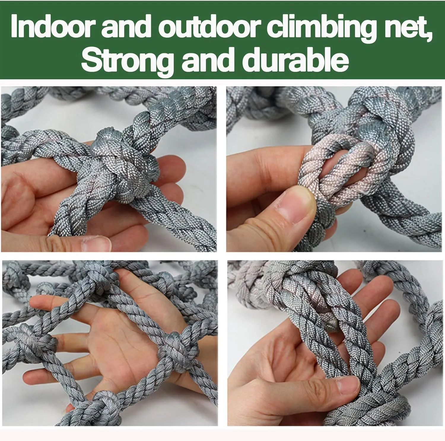 Cargo Net for Kids Heavy Duty Climbing Netting Outdoor Playground Net Swing Hammock Tree House Rope Ladder Truck Trailer Fence Netting,6.6x23ft