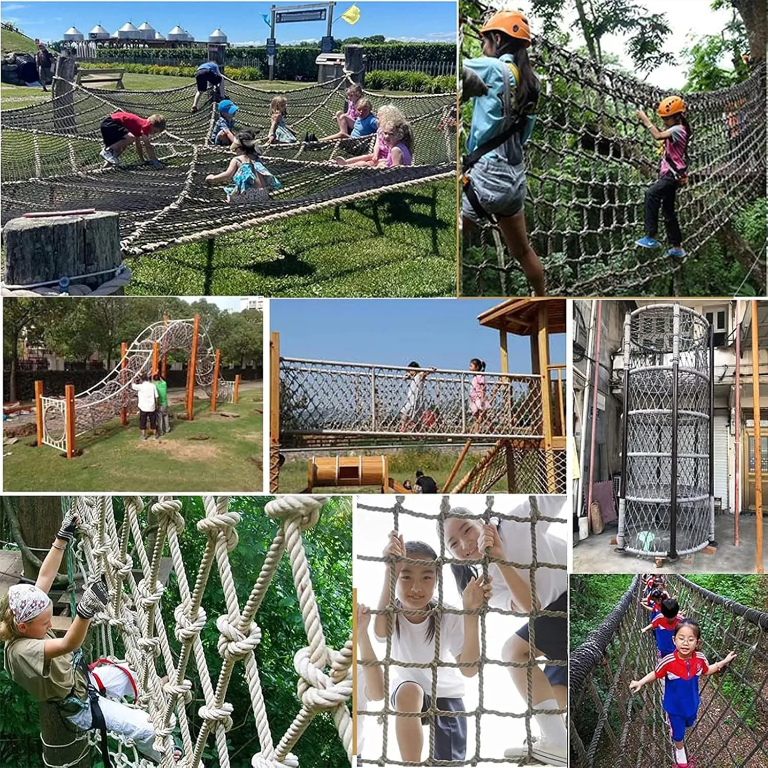 Cargo Net for Kids Heavy Duty Climbing Netting Outdoor Playground Net Swing Hammock Tree House Rope Ladder Truck Trailer Fence Netting,6.6x23ft