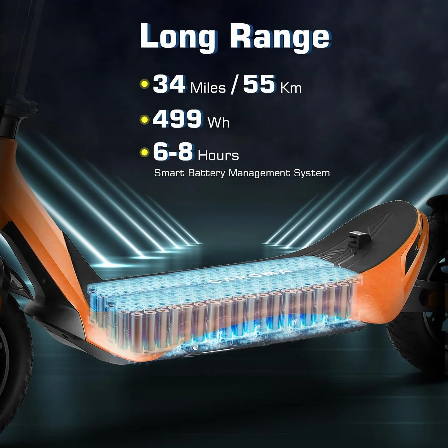 Caroma Electric Scooter, Peak 850W Powerful Motor, 30 Miles Long Range and 36 MPH Top Speed, Turn Signal & Cruise Control, Folding Electric Scooter Adults with Wide Pneumatic Wheel