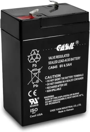 Casil 6V Rechargeable Battery for Deer Feeder - 6 Volt Rechargeable Battery Compatible with Moultrie & Wildgame Innovations Deer Feeder, Durable and Reliable 6V Deer Feeder Battery