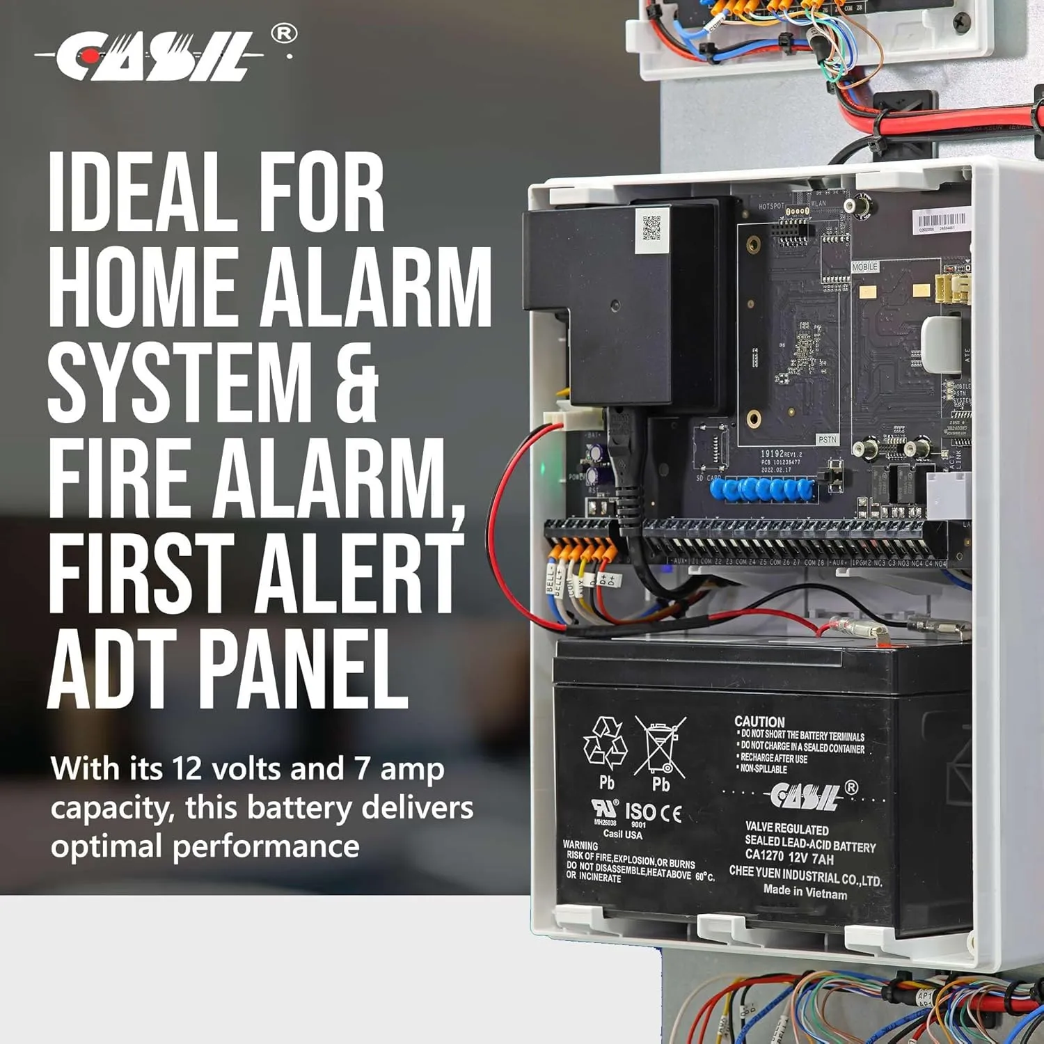 Casil Original CA1270 12v 7ah ADT Home Alarm Battery