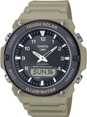 Casio AQ-S820W Series | Black/Beige | Tough Solar | World Time | LED Illuminator | Ana-Digital Watch