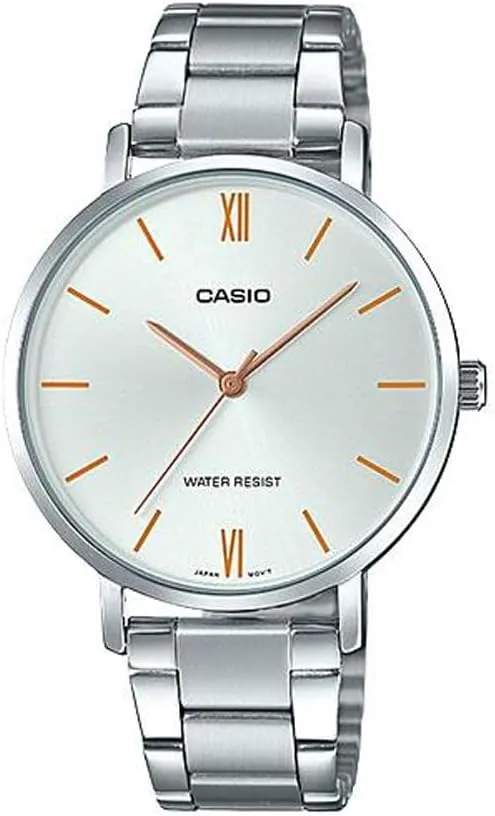Casio LTP-VT01D-7B Women's Standard Minimalistic Stainless Steel Silver Dial 3-Hand Analog Watch