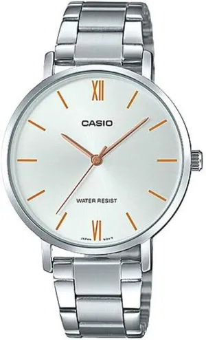 Casio LTP-VT01D-7B Women's Standard Minimalistic Stainless Steel Silver Dial 3-Hand Analog Watch