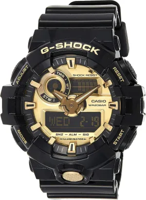 Casio Men's 'G Shock' Quartz Resin Casual Watch, Color:Black (Model: GA-710GB-1ACR)