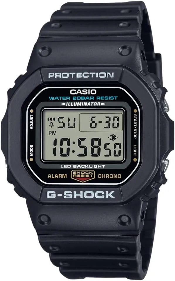 Casio Men's G-Shock Quartz Watch with Resin Strap, Black, 20 (Model: DW5600UE)