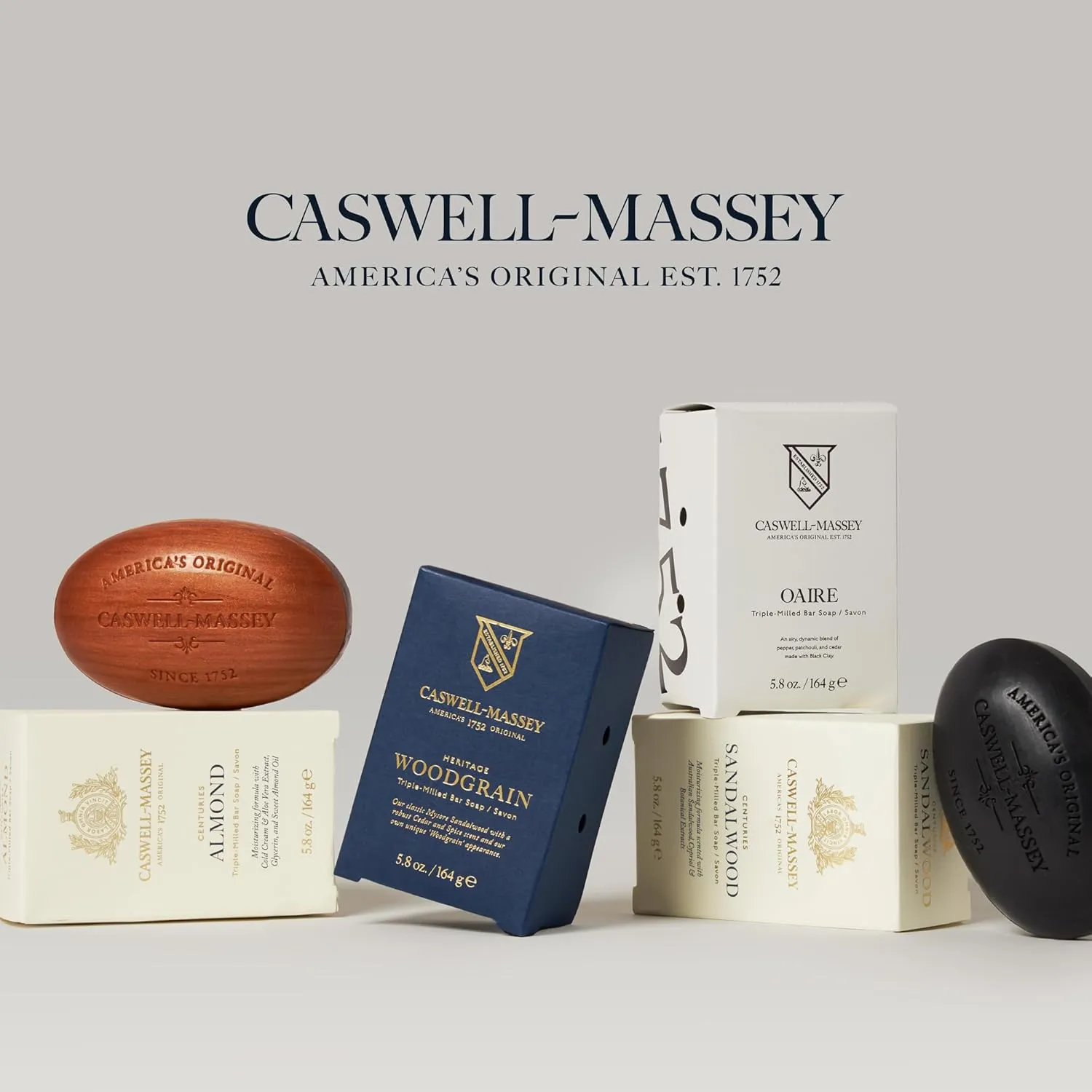 Caswell-Massey Men’s Bar Soap Gift Set – Number Six Scent – Triple-Milled Moisturizing Body Soap Bars for All Skin Types, Plant-Based Formula with Essential Oils, Made in USA, 3 x 5.8 oz