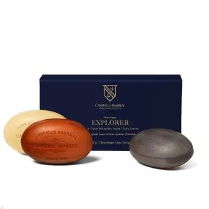 Caswell-Massey Men’s Bar Soap, Moisturizing Body Wash for Bath or Shower, Men’s Soap Bar for All Skin Types, Essential Oils & Plant-Based, Various Sandalwood Scents, & Tricorn, 3 (5.8 oz bar) Gift Set