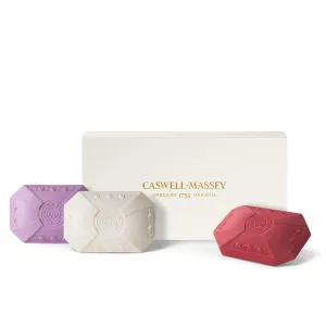 Caswell-Massey Natural Bar Soap for Women, Moisturizing Body Soap Bar for All Skin Types, Made with Essential Oils & Plant-Based Formula for Soft Skin, Lilac, Gardenia & Honeysuckle, 3x3.5 oz Gift Set