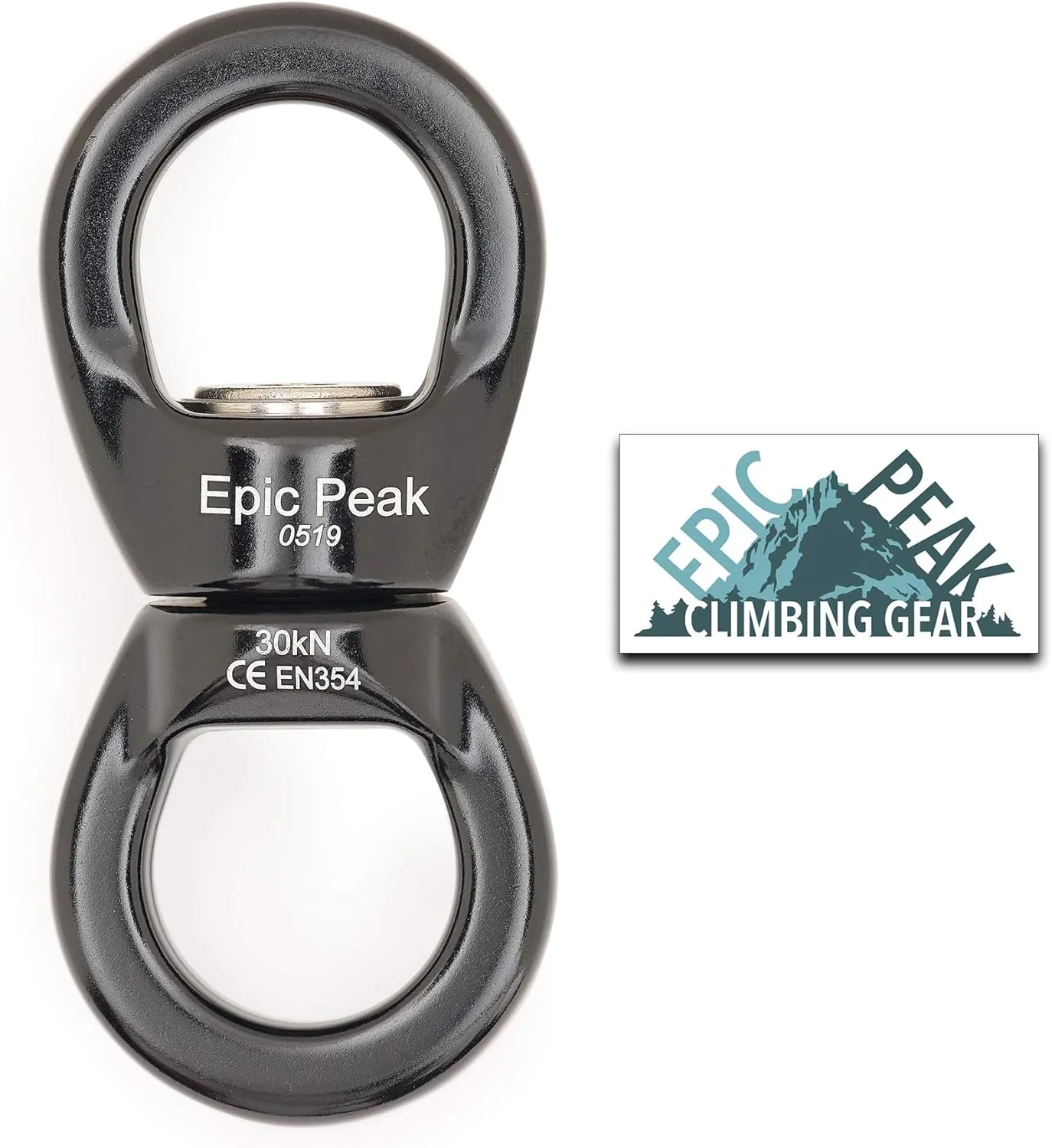 CE Certified 30kN Micro Rotating Climbing Rope Swivel Spinner - 6744lb Breaking Strength for Rock Climbing, Arborist, Swing Hammock, Aerial Dance
