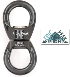 CE Certified 30kN Micro Rotating Climbing Rope Swivel Spinner - 6744lb Breaking Strength for Rock Climbing, Arborist, Swing Hammock, Aerial Dance