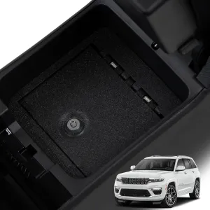 Center Console Gun Safe - Console Gun Vault Compatible with Jeep Grand Cherokee 2022-2025, High Security Armrest Lock Box with Triple Lock