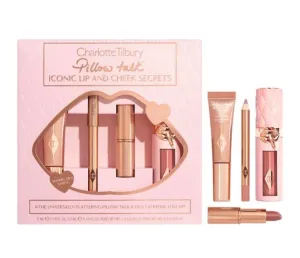 CHARLOTTE TILBURY Limited Edition Pillow Talk Iconic Lip and Cheek Secrets 4 Piece Makeup Set - Highlight, Lip Liner, Mini and Full Size Lipstick
