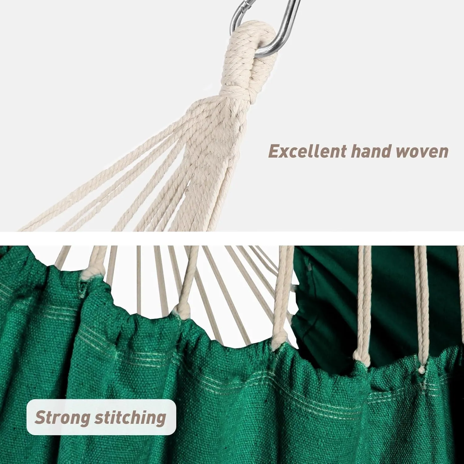Chihee Hammock Chair Hanging Swing 2 Pillows Included,Strong Webbing Straps and Hooks for Easy Hanging Soft Cotton Hanging Chair Side Pocket Tassel Chair Comfort Indoor Outdoor