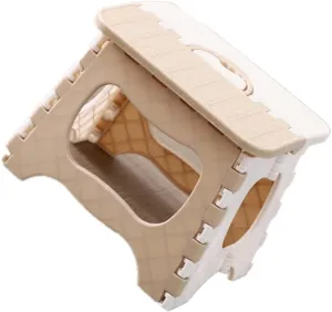 CHILDWEET Portable Folding Stool Compact and Convenient Space-Saving Design for Home Use Easy to Clean Material for Living Room Bathroom Boys and Girls Room Small White