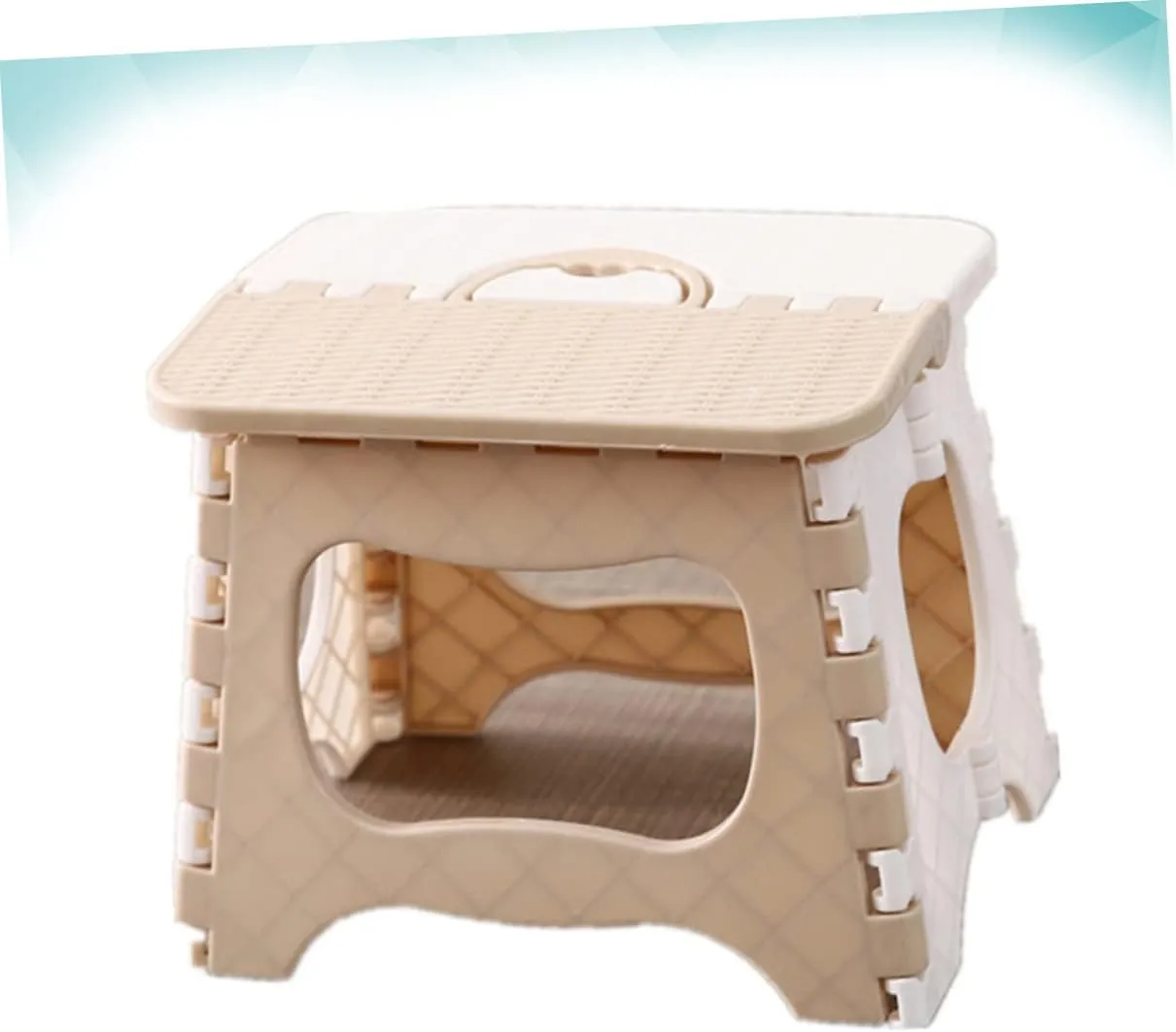 CHILDWEET Portable Folding Stool Compact and Convenient Space-Saving Design for Home Use Easy to Clean Material for Living Room Bathroom Boys and Girls Room Small White
