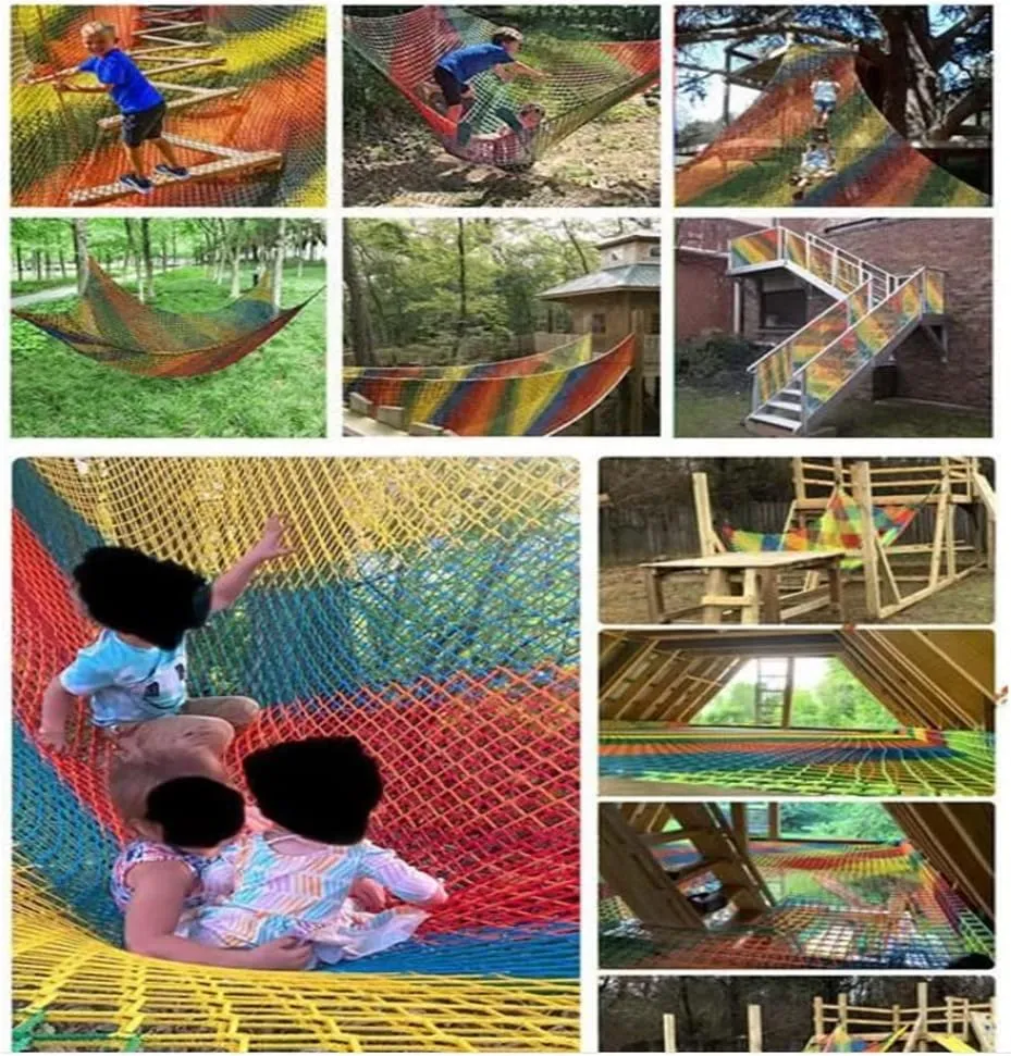 Climbing Cargo Net 5mm Thick 5cm mesh Treehouse net Double Layers Playground Safety Net Climbing Cargo net Cargo Rope net Used for Treehouse Accessories