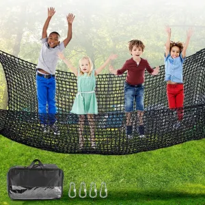 Climbing Cargo Net 9.8' x 14.5' Climbing Net for Kids Double Layers Heavy Duty Playground Safety Net Kids Backyard Climbing Net for Tree House Tree Fort Back Yard Jungle Gyms Monkey Bar Security Mesh
