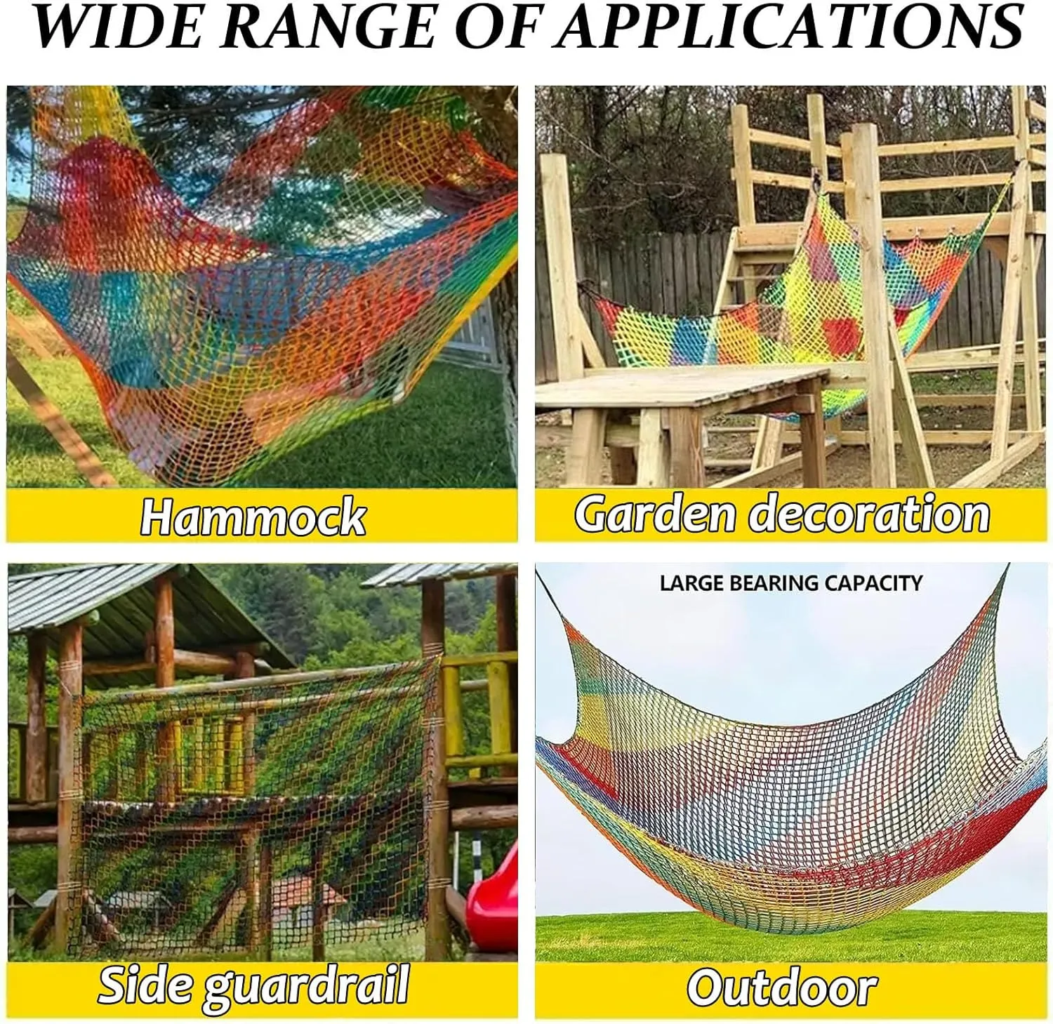 Climbing Cargo Net, Double Layers Playground Safety Net, Rope Bridge Nets, Small Aperture Hammock Net, for Treehouse,Obstacle Training,Back Yard(Size:1.5x2m)