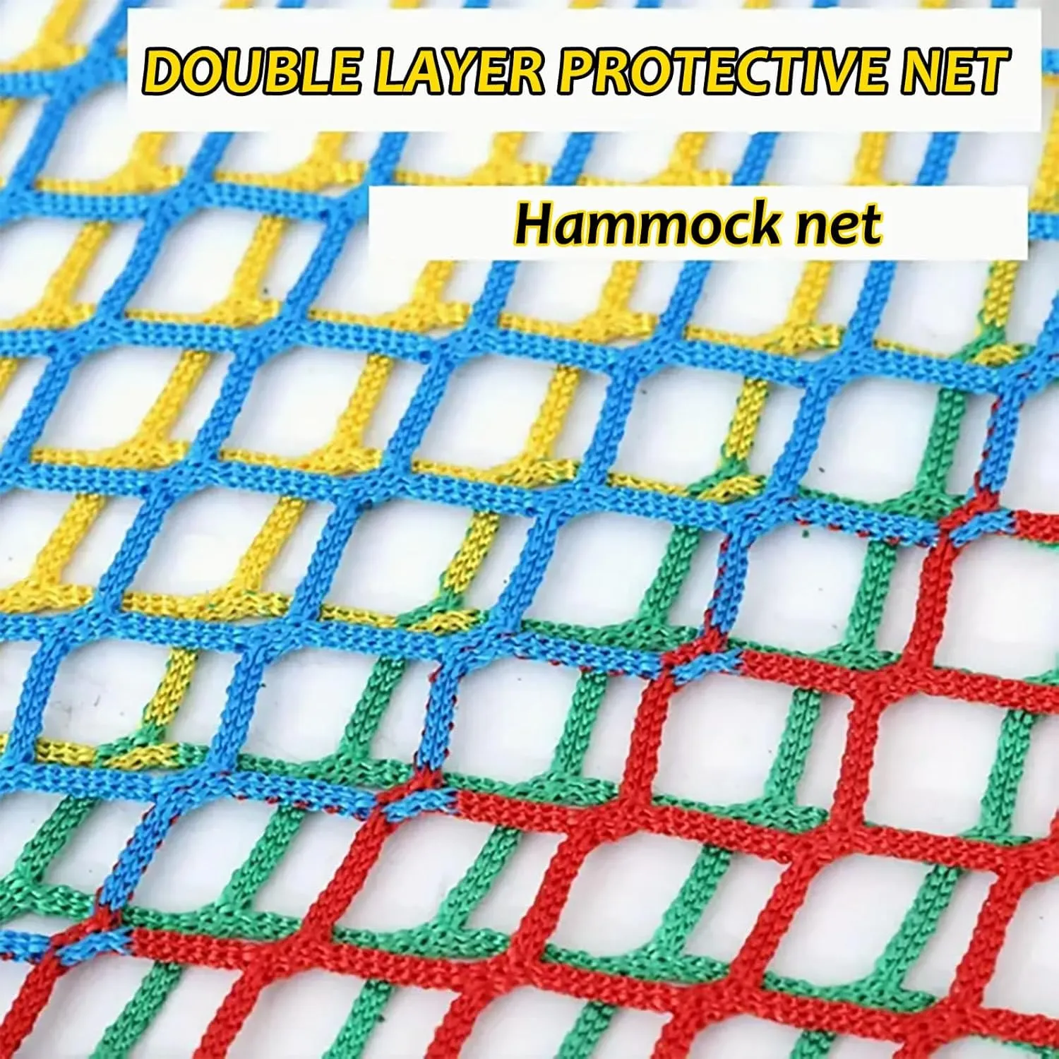 Climbing Cargo Net, Double Layers Playground Safety Net, Rope Bridge Nets, Small Aperture Hammock Net, for Treehouse,Obstacle Training,Back Yard(Size:1.5x2m)