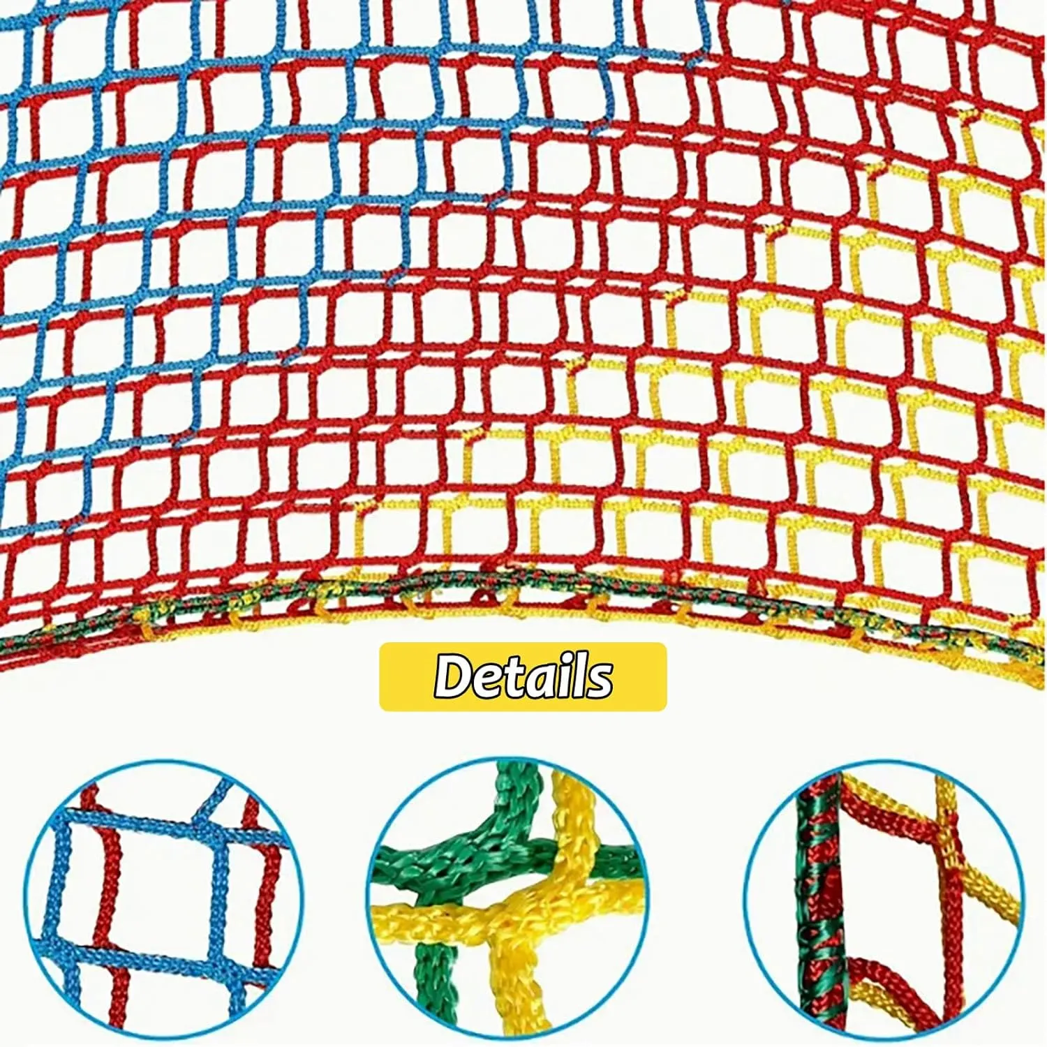 Climbing Cargo Net, Double Layers Playground Safety Net, Rope Bridge Nets, Small Aperture Hammock Net, for Treehouse,Obstacle Training,Back Yard(Size:1.5x2m)