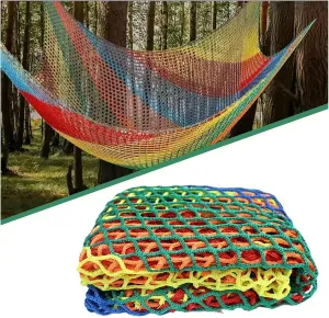 Climbing Cargo Net, Double Layers Playground Safety Net, Rope Bridge Nets, Small Aperture Hammock Net, for Treehouse,Obstacle Training,Back Yard(Size:1.5x2m)