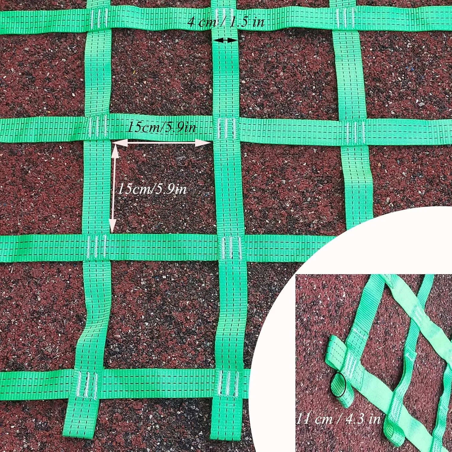 Climbing Cargo Net,Outdoor Ninja Obstacle Net for Kids Backyard,Indoor Rope Ladder Playground Swing Set Treehouse Netting Webbing Climbing Heavy Duty Nets,Accessories for Slacklines,Green