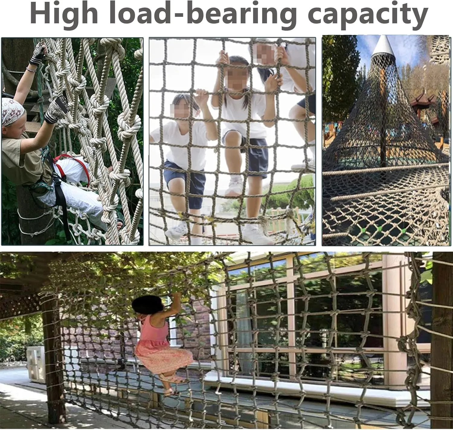 Climbing Cargo Rope Net for Kids,Outdoor Tree Backyard Playground Netting for Climbing Swing Children's Fitness Frame Equipment Net,5.5 * 10m