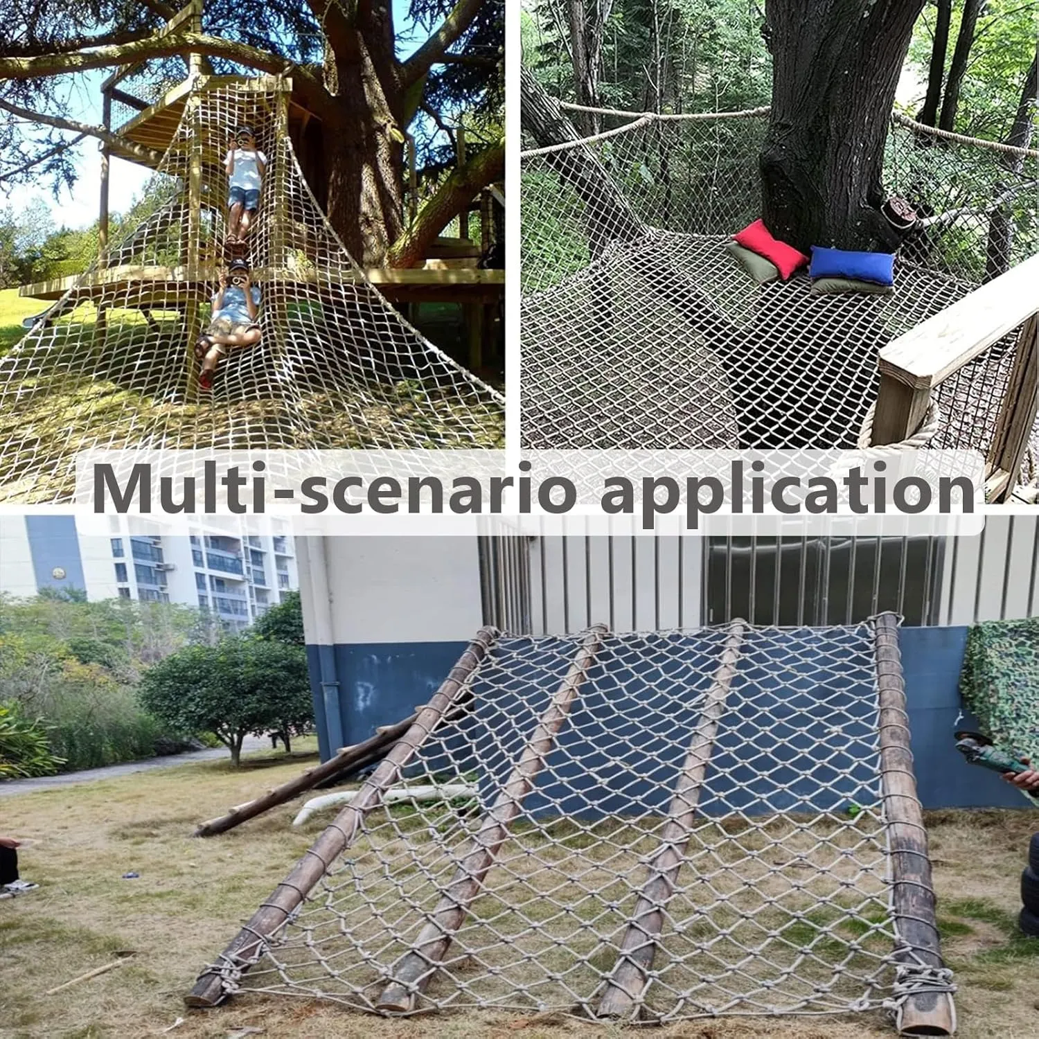 Climbing Cargo Rope Net for Kids,Outdoor Tree Backyard Playground Netting for Climbing Swing Children's Fitness Frame Equipment Net,5.5 * 10m