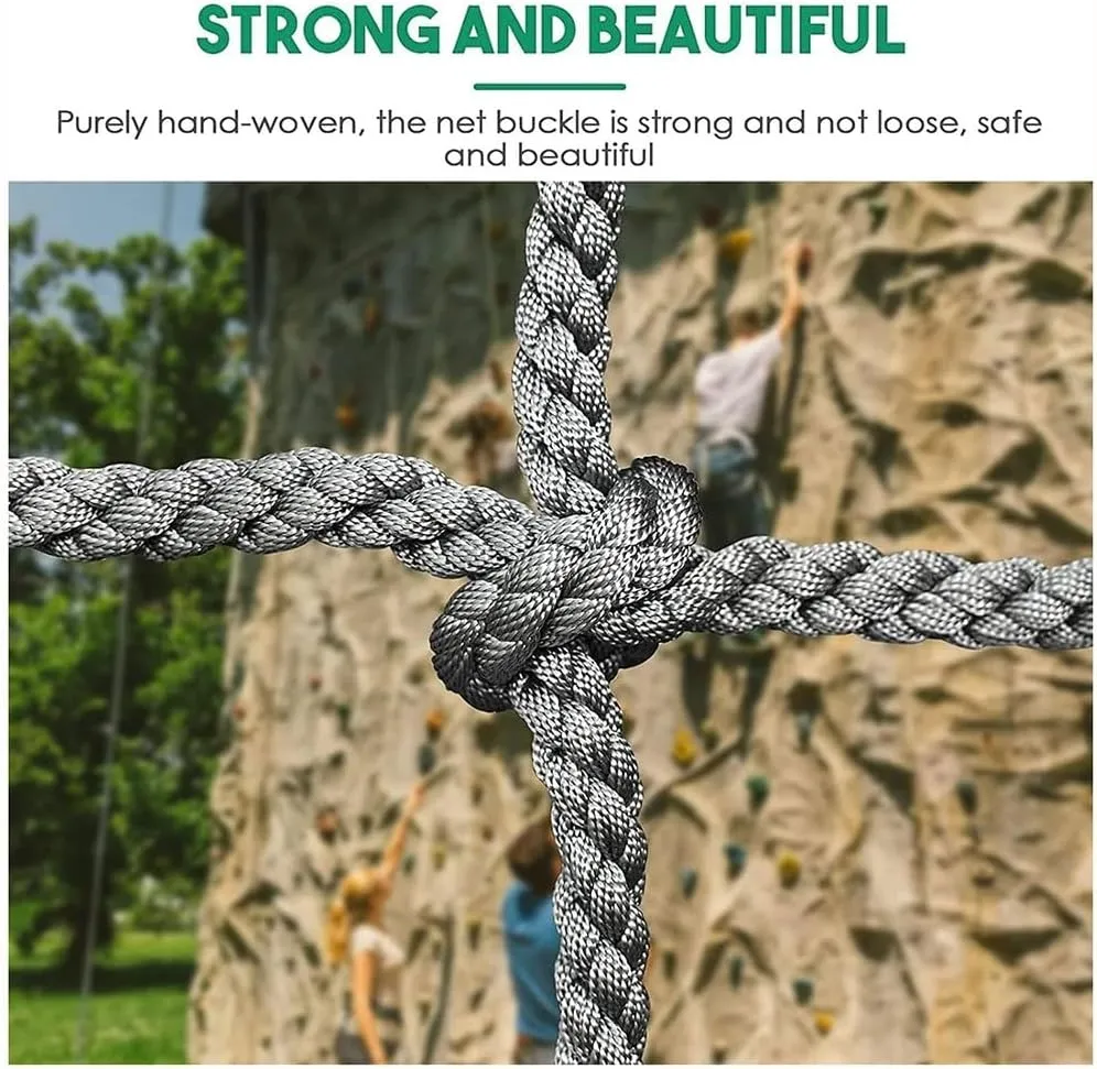 Climbing Net Hammock Swing Safety Climbing Frame Climb Rope Netting Cargo Kids Nets for Kids,Safety Nets Cargo Rope (Color : 6mm-15cm, Size : 1X2m/3.3X6.6ft)