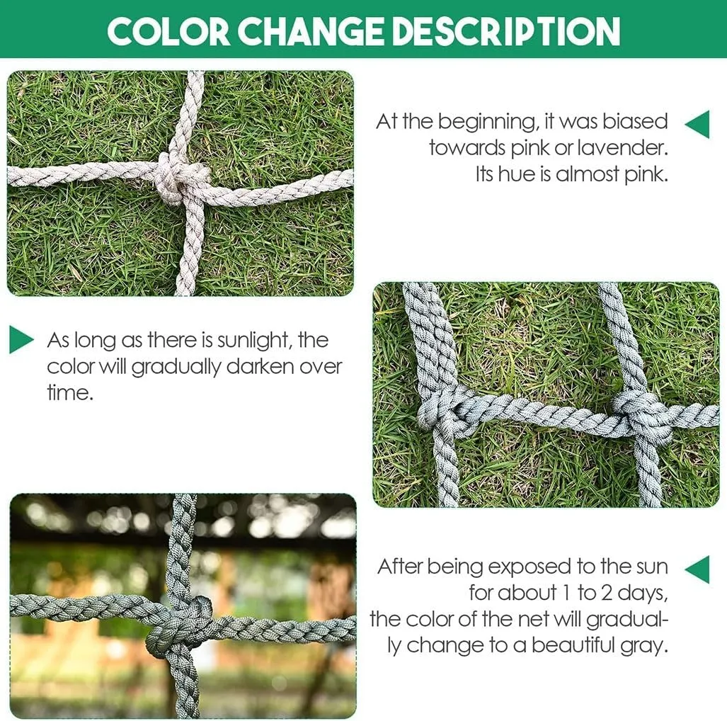 Climbing Net Hammock Swing Safety Climbing Frame Climb Rope Netting Cargo Kids Nets for Kids,Safety Nets Cargo Rope (Color : 6mm-15cm, Size : 1X2m/3.3X6.6ft)