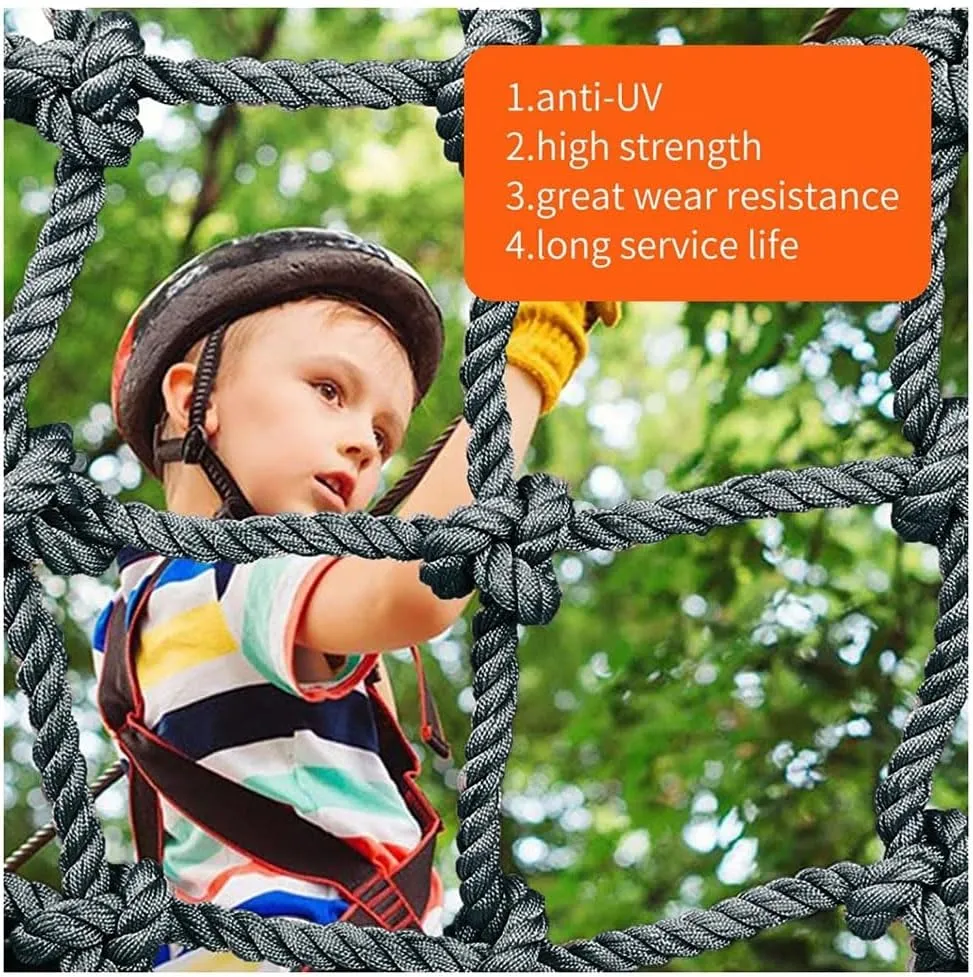 Climbing Net Hammock Swing Safety Climbing Frame Climb Rope Netting Cargo Kids Nets for Kids,Safety Nets Cargo Rope (Color : 6mm-15cm, Size : 1X2m/3.3X6.6ft)