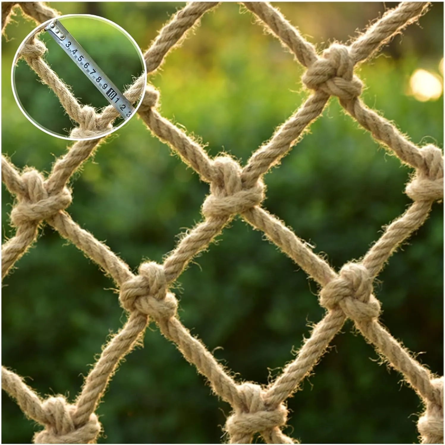 Climbing Rope Net, Playground Safety Net, Kids Ladder, Truck Trailer Cargo Netting, Hemp Decor for Treehouse Hammock (3 * 3m / 10 * 10ft)